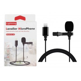 Microfono Corbatero Con Cable Lavalier Para Celular Apple Lightning