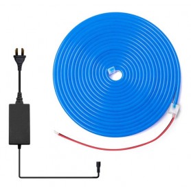 Tira De Led Neon Azul 5mts 12v Con Fuente De Alimentacion