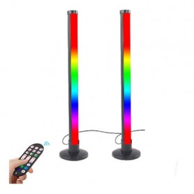 Barra De Luz Doble 40cm Rgb Gamer Escritorio Con Control Remoto