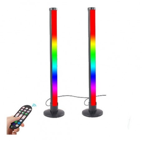 Barra De Luz Doble 40cm Rgb Gamer Escritorio Con Control Remoto