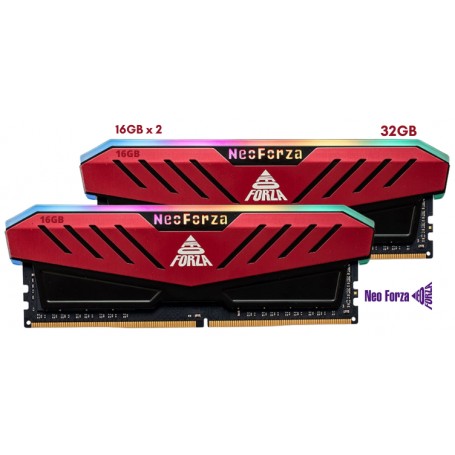 Memoria Udimm Neo Forza Rgb Mars Red 32Gb Kit (2X16Gb) Ddr4 3200Mhz (Nmgd480E82-3200De20)