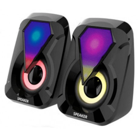 Parlante Para Pc Usb Luz RGB Speaker E-1053