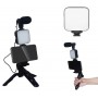 Kit Vlogger Vlog Microfono Con Luz Led Tripode Control Bluetooth AY-49T
