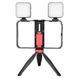 Kit Vlogger Vlog Tripode Con Microfono & Doble Luz Led Para Celular AY-49x