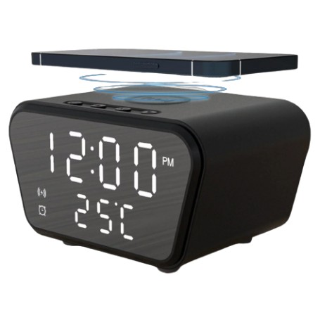 Reloj Despertador Digital Con Base De Carga Qi Carga Inalambrica AY-21
