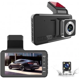 Camara De Seguridad Para Auto Dash Cam 180° Frontal Movible Con Camara Trasera CD-D5