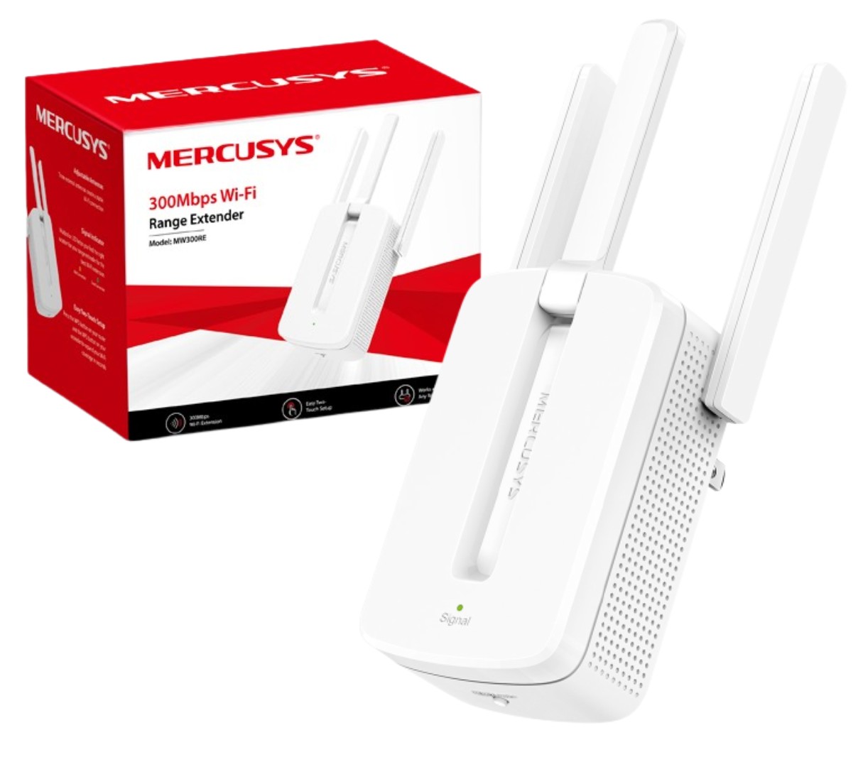 Repetidor Extensor Amplificador De Senal Mercusys MW300RE 3 Antenas MIMO 2.4GHz