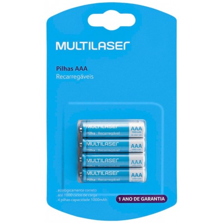 Pilas Recargables MultiLaser Aaa 1000Mah Blister X4