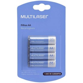 Pilas Recargables MultiLaser AA 2500Mah Blister X4