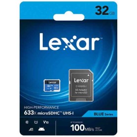 Tarjeta De Memoria Micro SD Lexar 32GB 633X microSDXC UHS-I Clase 10 A1 100mb/s Blue Series