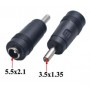 Plug Ficha Adaptador Conector Para Notebook 3.5 X 1.35mm A 5.5 X 2.5mm