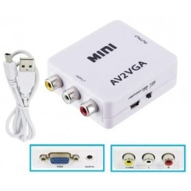 Adaptador Conversor Entrada RCA AV A Salida VGA