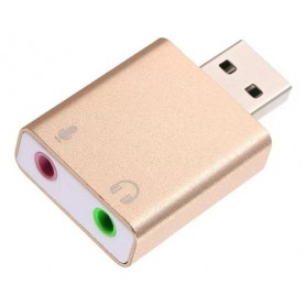 Placa Tarjeta De Sonido USB Externo 7.1 Microfono Audio 3.5mm Aluminio Noga HE-282