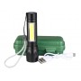 Mini Linterna Portatil Tactica COB Led Recargable Usb Zoom