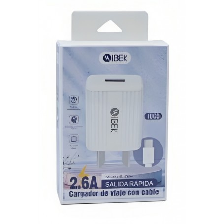 Cargador Para Celular Con Cable Tipo-C Type-C USB-C Ibek IB-2604