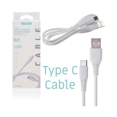 Cable De Carga & Datos Usb-C Tipo-C Type-C 1mt Treqa CA-8643