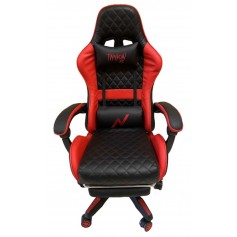 Silla Sillon Gamer Noga Typhon Butaca Pc Gaming Reclinable Con Apoya Pies Negro & Rojo