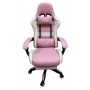 Silla Sillon Gamer Noga Typhon Butaca Pc Gaming Reclinable Con Apoya Pies Blanco & Rosa