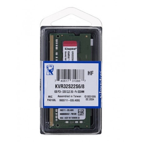 Memoria Ram Sodimm Ddr4 16gb 3200MHz Kingston KVR32S22D8/16