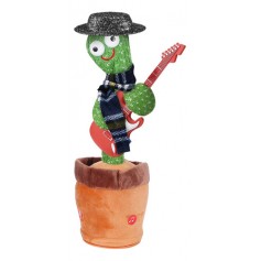 Cactus Bailarin Recargable Guitarra Luminoso Cantar Voz Repetir Tiktok Juguete