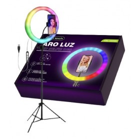 Aro Luz Led 26cm Rgb Color Calida Fria Celular Usb Selfie HBL-ARO01 + Tripode 2mts