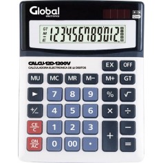 Calculadora Escritorio Global Metalica Plateado 12 Digitos 1200v