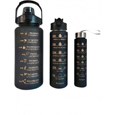 Kit 3 Botellas Botellon Frases Motivacionales 2lt 1lt 500ml