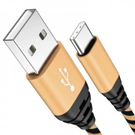 Cable Usb-C Type-C Tipo-C Ibek CB-R09 Mallado 1mt