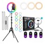 Aro Luz Led 36cm Rgb Color Calida Fria Celular Usb Selfie MJ-36KA + Tripode 2mts