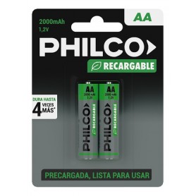 Pilas Recargables Philco AA 2000Mah Blister 2 Unidades