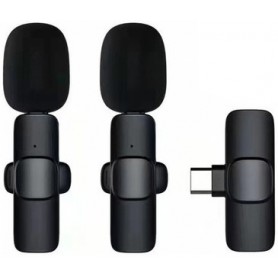 Microfono Corbatero Doble Inalambrico Periodista Streaming Android Type-C Tipo-C USB-C K9