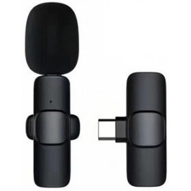 Microfono Corbatero Periodista Inalambrico Para Celulares Usb-C Type-C Tipo-C K9