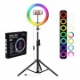 Aro Luz Led 33cm 13 Pulgadas Rgb Color Calida Fria Celular Usb Selfie Mj33 + Tripode 2.1mts