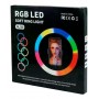 Aro Luz Led 33cm 13 Pulgadas Rgb Color Calida Fria Celular Usb Selfie Mj33 + Tripode 2.1mts