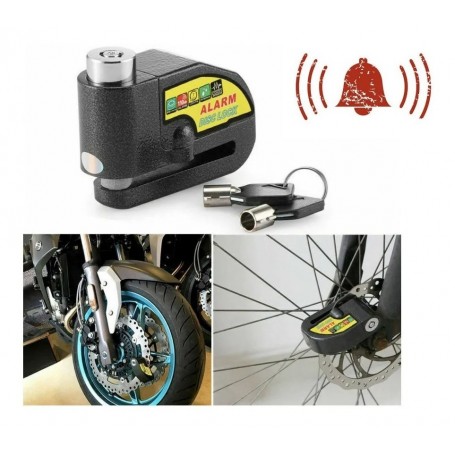Candado Traba Disco Freno Con Alarma Moto Bici Llave LK 603
