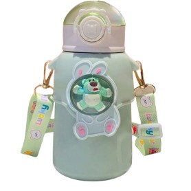Botella Acero Infantil Con Correa 650ml Conejito