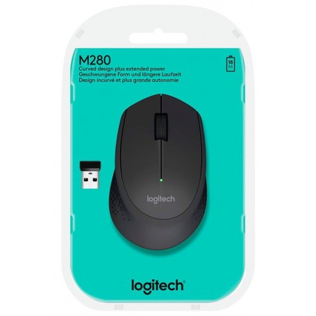 Mouse Inalambrico Logitech M280 Comfort Plus Negro