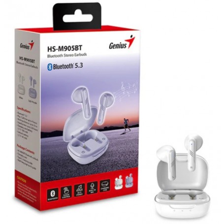 Auricular Inalambrico Bluetooth Genius HS-905BT Blanco