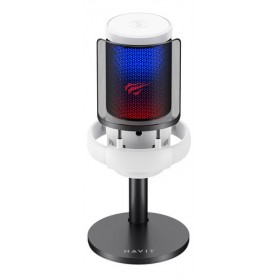 Microfono Gamer Para PC Con Luz RGB Streaming Podcast Cardioide Havit GK50