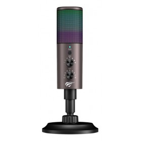 Microfono Gamer Para PC Con Luz RGB Streaming Podcast Cardioide Cancelacion De Sonido Ambiental Havit GK61