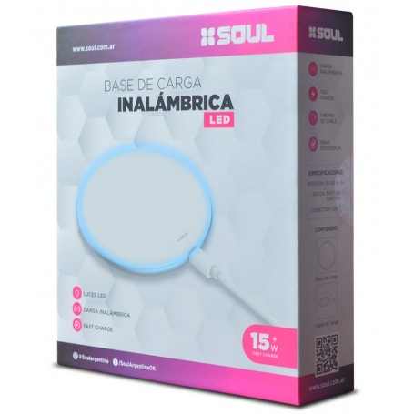Cargador Inalambrico Base De Carga Qi SOUL S50 15W