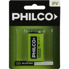 Pila Bateria Philco Alcalina 9V 6LR61 Rectangular