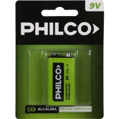 Pila Bateria Philco Alcalina 9V 6LR61 Rectangular