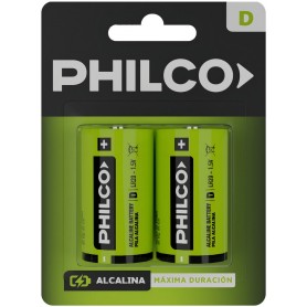 Pila D2 LR20 PP114 Alcalina Philco 1.5V Blister X2