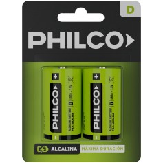 Pila D2 LR20 PP114 Alcalina Philco 1.5V Blister X2