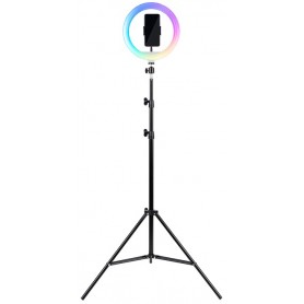 Aro De Luz LED RGB Havit ST7026 26CM 10 Pulgadas Con Tripode