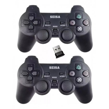 Kit X2 Joystick Inalambrico A Pila Receptor Usb Pc Consolas Stick