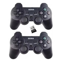 Kit X2 Joystick Inalambrico A Pila Receptor Usb Pc Consolas Stick