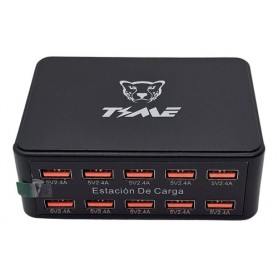 Zapatilla USB Estacion De Carga 10 Puertos 60W CAR59051