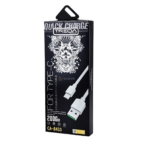 Cable De Carga & Datos USB-C Tipo-C Type-C Treqa CA-8433 2mts